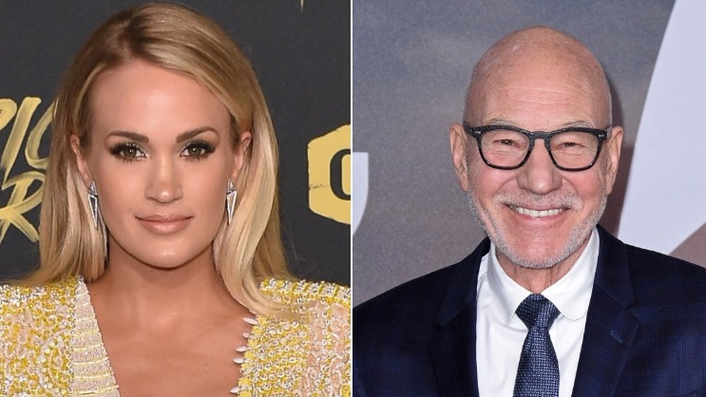 Carrie Underwood and Patrick Stewart