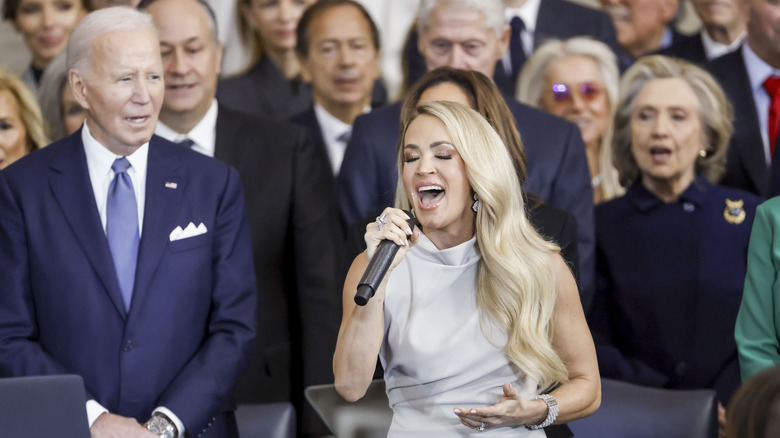 Carrie Underwood performing at the 2025 inauguration