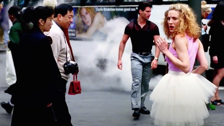 Carrie Bradshaw opening credits tutu in "Sex and the City"