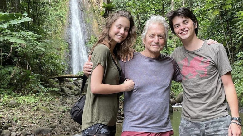 Michael Douglas and his children, Dylan and Carys