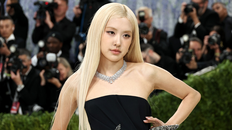 Close up of Rosé of BLACKPINK on the MET Gala red carpet