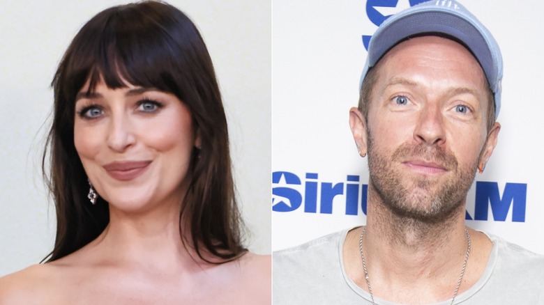 Dakota Johnson and Chris Martin split image