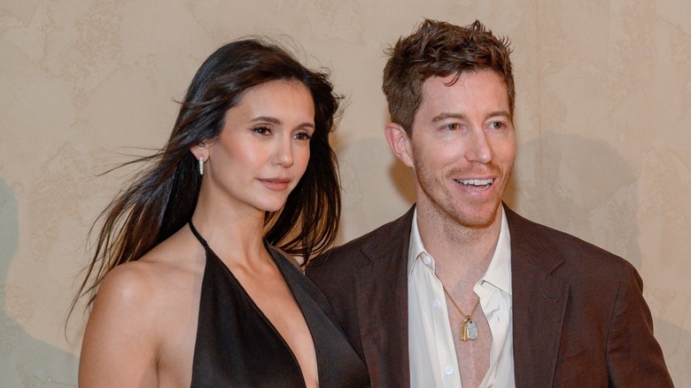 Nina Dobrev and Shaun White attend Amex X CARBONE BEACH 2025 in Miami Beach, FL