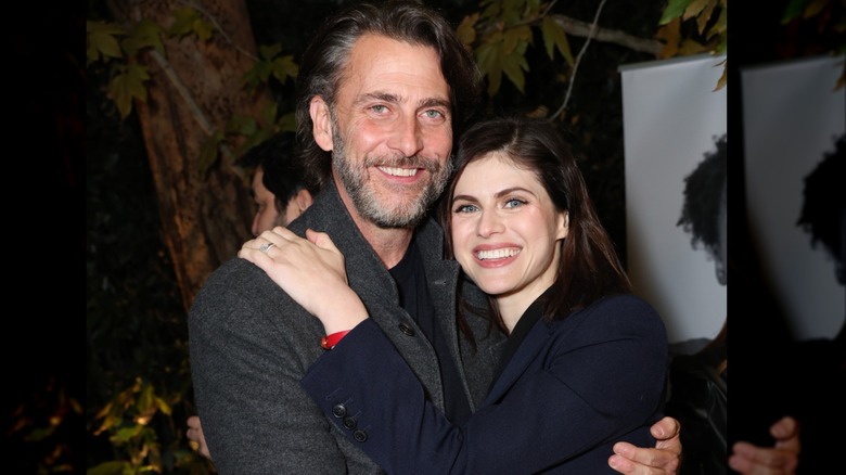 Alexandra Daddario and Andrew Form smiling together