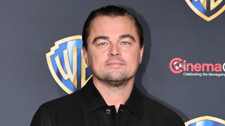 Leonardo DiCaprio with dark eyebrows and hair at CinemaCon 2025