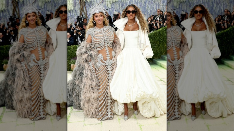 Beyoncé and Blue Ivy Carter pose together at the Met Gala