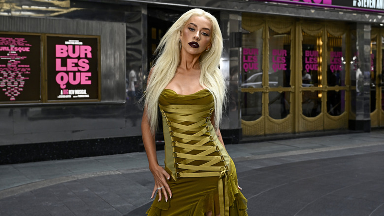 Christina Aguilera at a photocall for Burlesque: The Musical