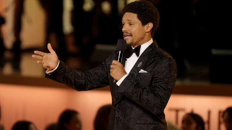 Trevor Noah speaking at the 2026 Grammy Awards