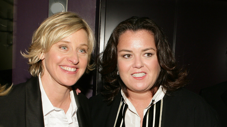 Rosie O'Donnell and Ellen DeGeneres smiling at an event