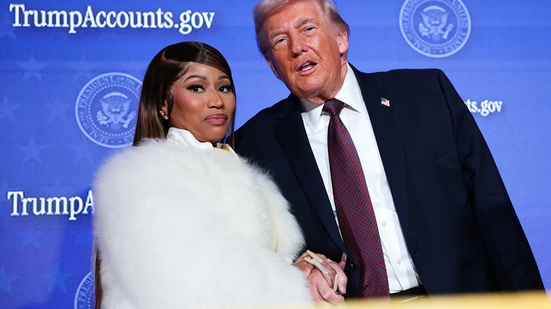 Nicki Minaj and Donald Trump holding hands