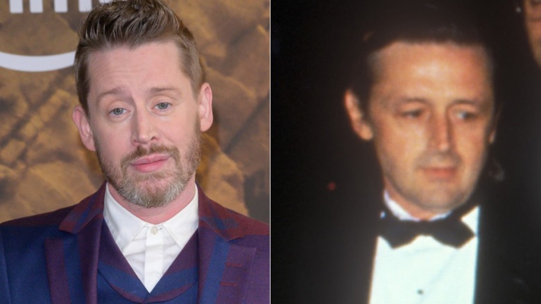 Split image of Macaulay Culkin and father Kit Culkin