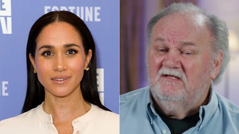 Split image of Meghan Markle and father Thomas Markle