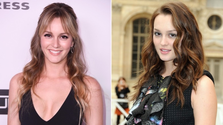 Leighton Meester before and after natural hair