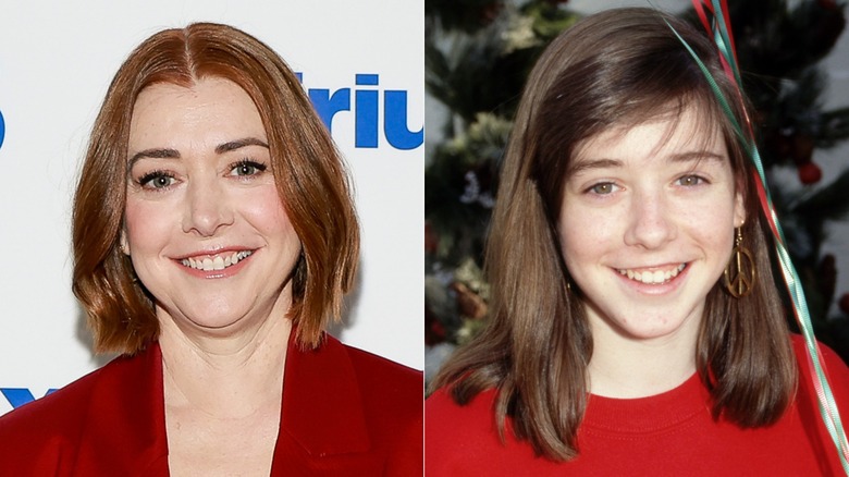 Alyson Hannigan with red hair and Alyson Hannigan with brown hair