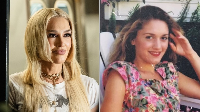 Gwen Stefani with blonde hair and Gwen Stefani with brown hair