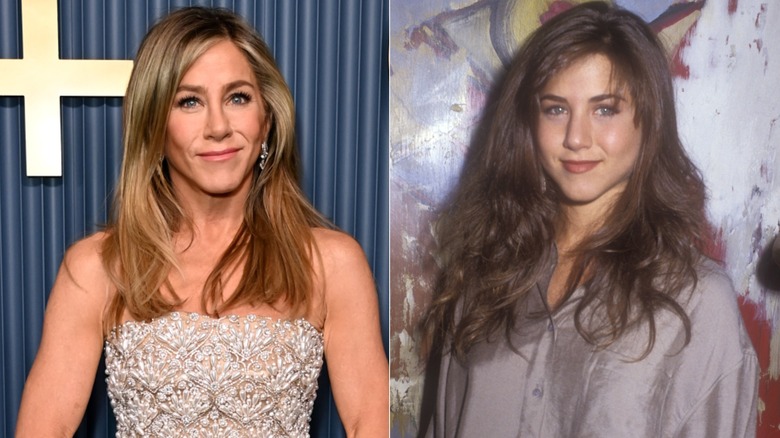 Jennifer Aniston with blonde hair and Jennifer Aniston with brown hair
