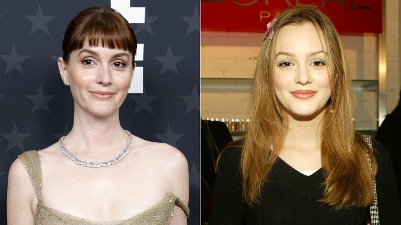 Leighton Meester with brown hair and Leighton Meester with blonde hair