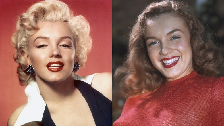 Marilyn Monroe with blonde hair and Marilyn Monroe with brown hair