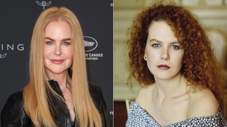 Nicole Kidman with blonde hair and Nicole Kidman with red curly hair