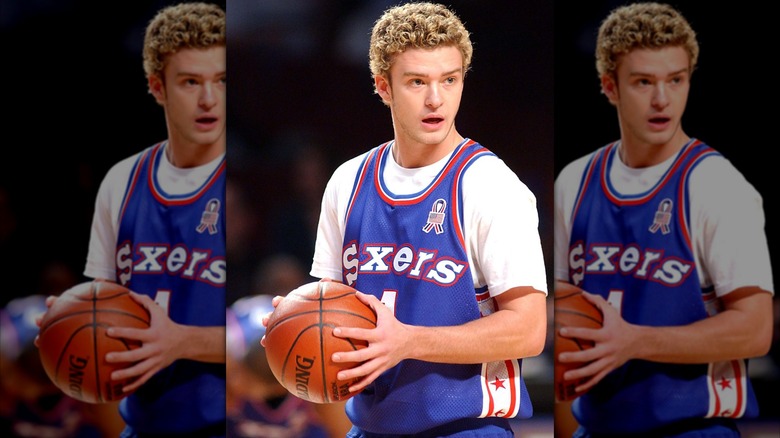 Justin Timberlake holding a basketball