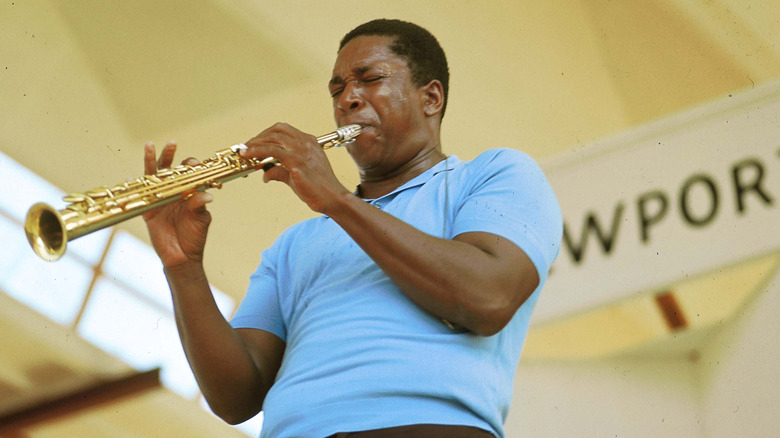 John Coltrane playing the soprano saxophone