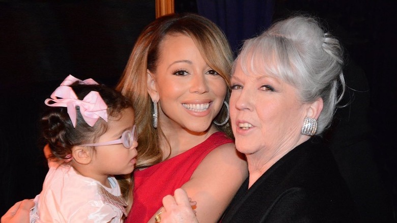 Mariah Carey with her daughter Monroe and mom Patricia Carey