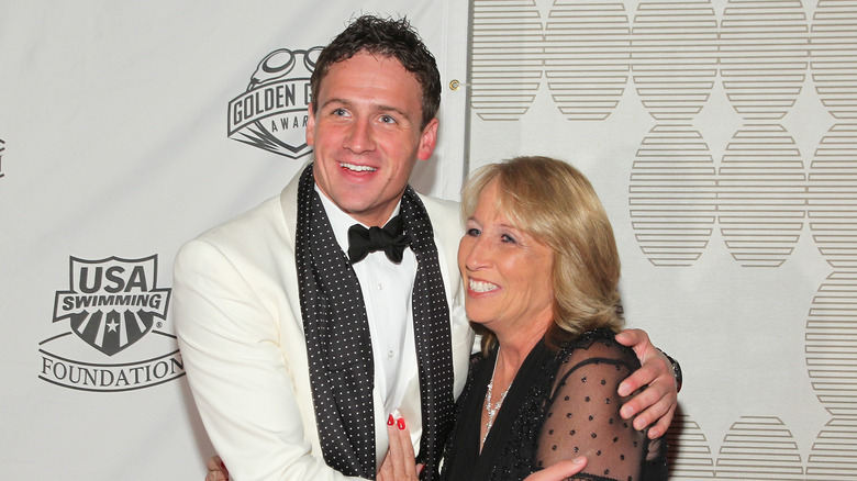 Ryan Lochte embracing his mom Ileana Lochte