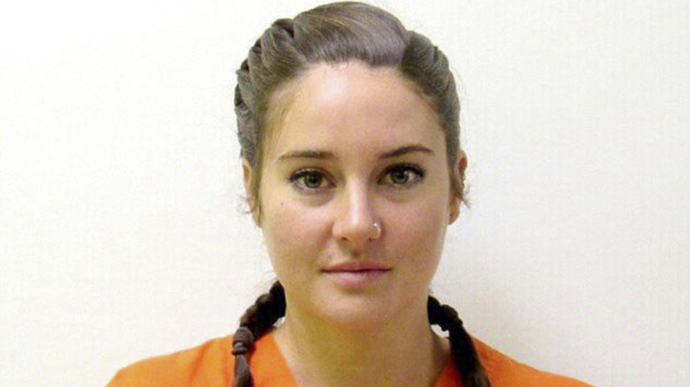 Shailene Woodley in a jail uniform in her mugshot