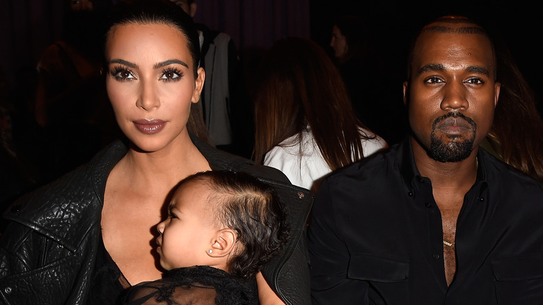 Kim Kardashian, Kanye West, and North West