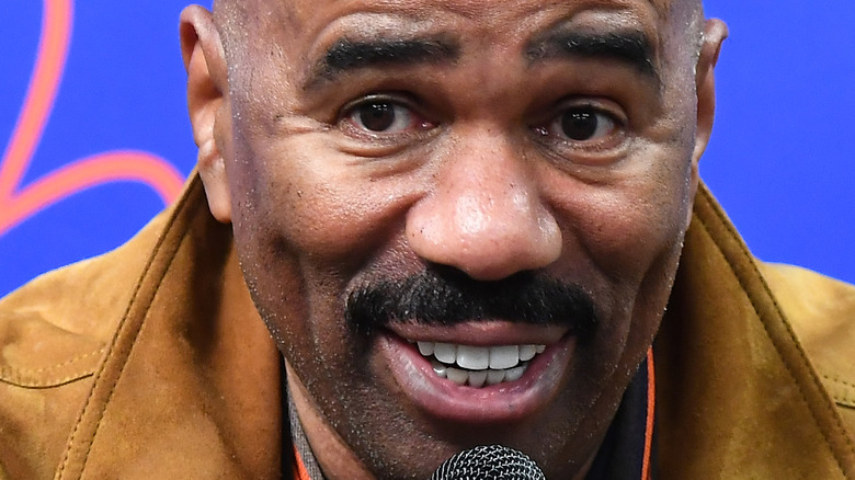 Steve Harvey speaking in 2019