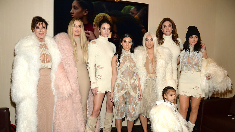 The Kardashians with Caitlyn Jenner all in nude or cream