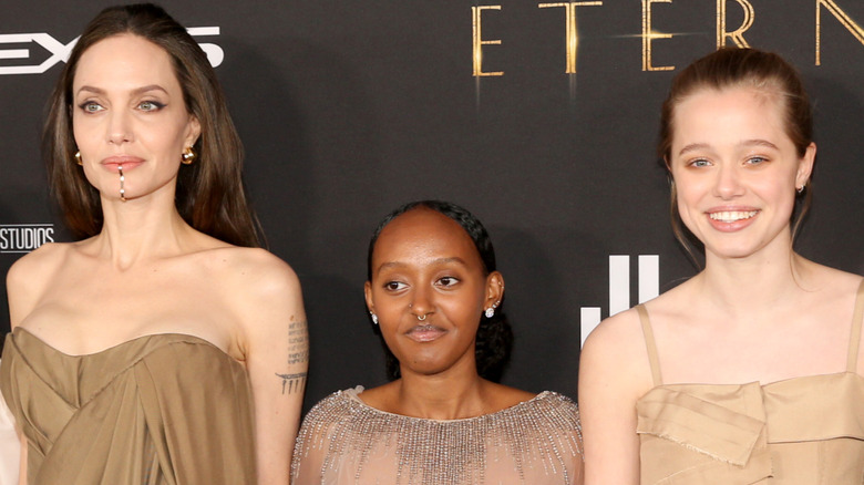 Angelina Jolie, Zahara Jolie-Pitt, and Shiloh Jolie-Pitt