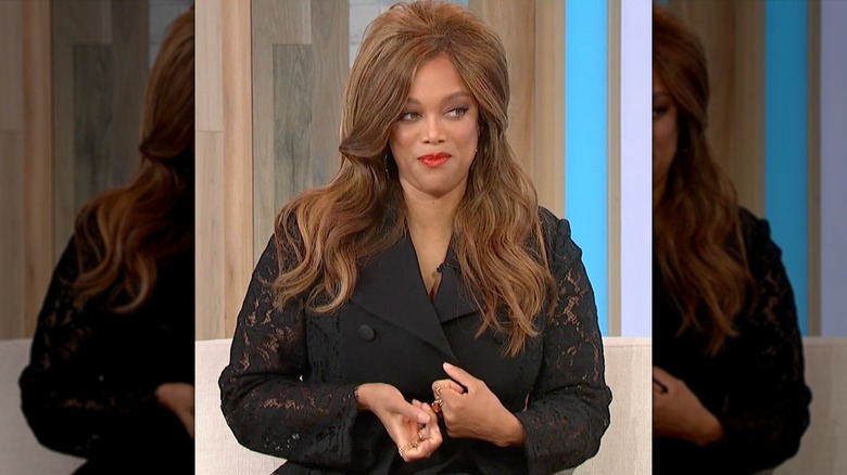 Tyra Banks wearing wig on Sherri appearance