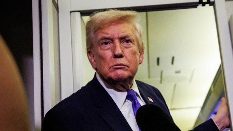 Donald Trump aboard Air Force One