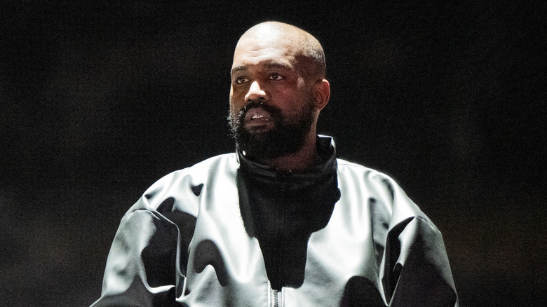 Kanye West performing in concert