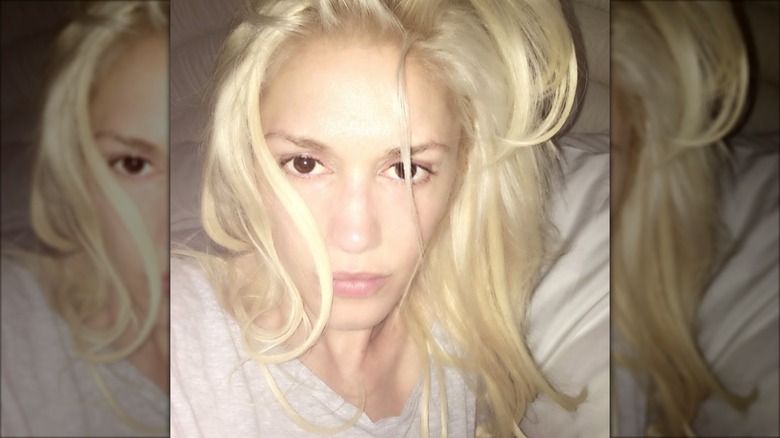 Gwen Stefani in a close-up selfie with no makeup