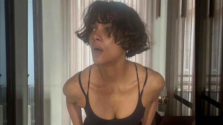 Halle Berry working out