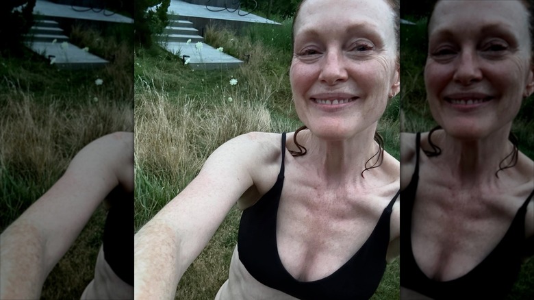 Julianne Moore in a selfie fresh out of the water