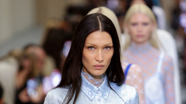 Bella Hadid walking a runway