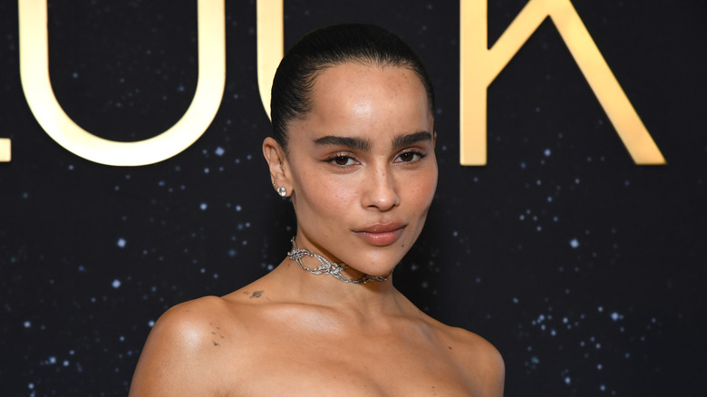 Zoë Kravitz with slicked back hair