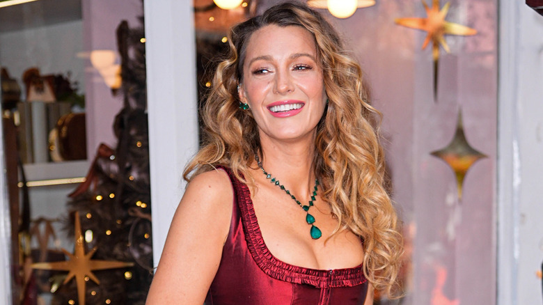 Blake Lively in red dress