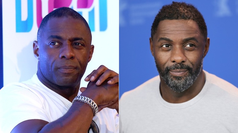 Idris Elba with and without a beard