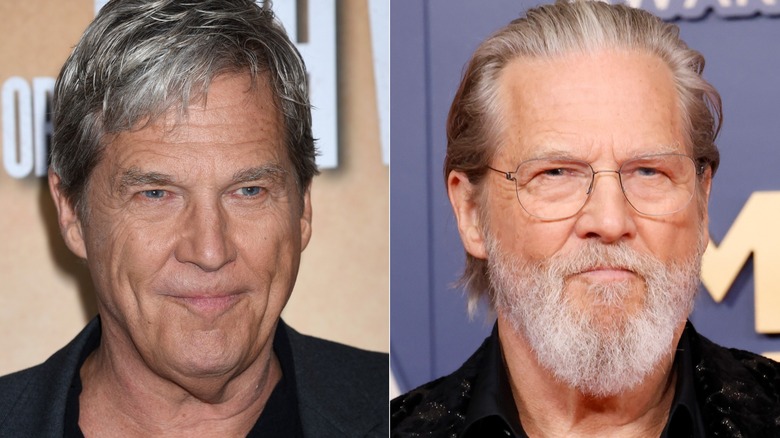 Jeff Bridges with and without a beard