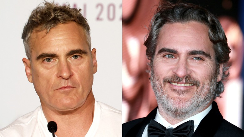 Joaquin Phoenix with and without a beard