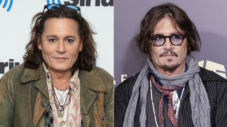 Johnny Depp with and without a beard