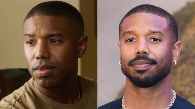 Michael B. Jordan with and without a beard