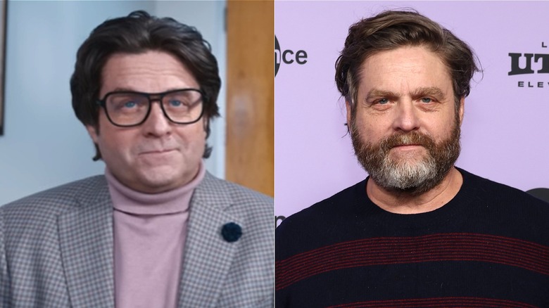 Zach Galifianakis with and without beard