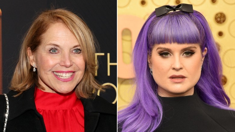 A split image of Katie Couric and Kelly Osbourne attending events