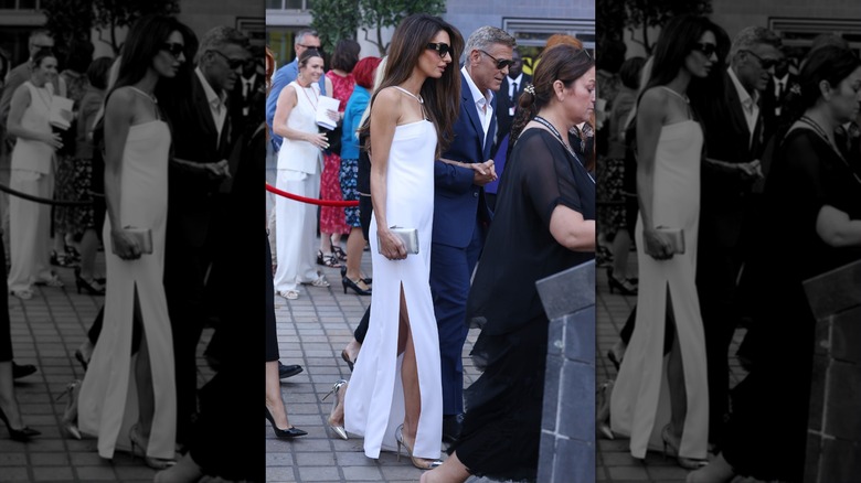 George and Amal Clooney at London's Royal Festival Hall in 2025