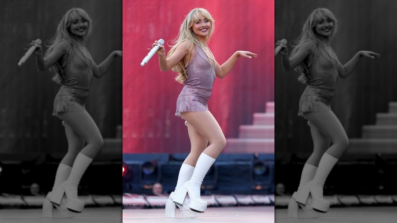 Sabrina Carpenter performs in Australia in her signature platforms